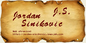 Jordan Šiniković vizit kartica